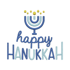 Happy Hanukkah embroidery file preview.