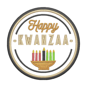 happy kwanzaa embroidery file