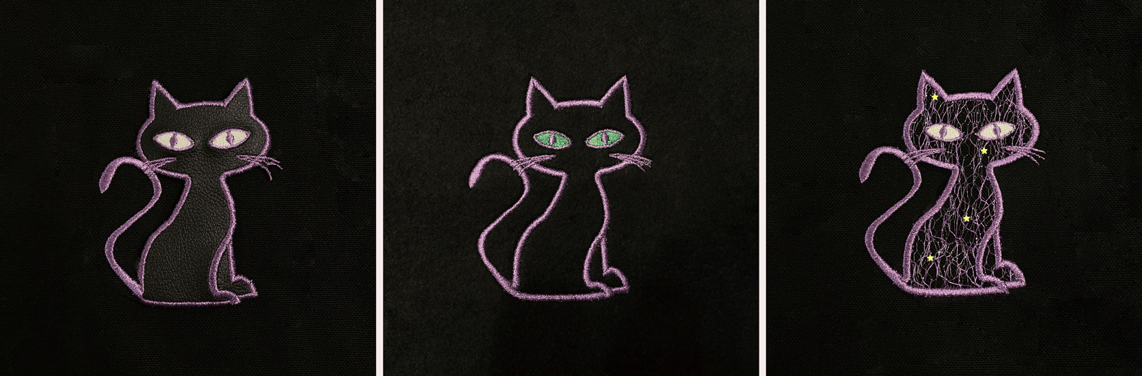 cat applique embroidery file design