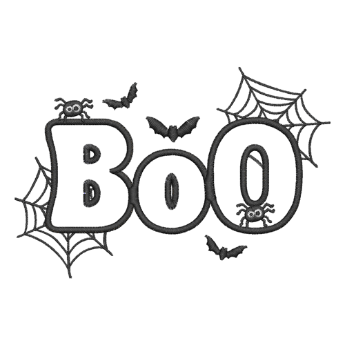 BOO halloween applique design