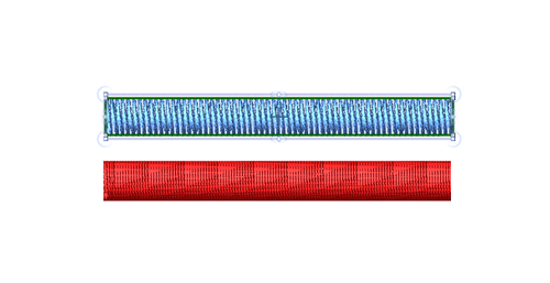 Satin stitch preview showcasing different densities for varied embroidery textures and coverage